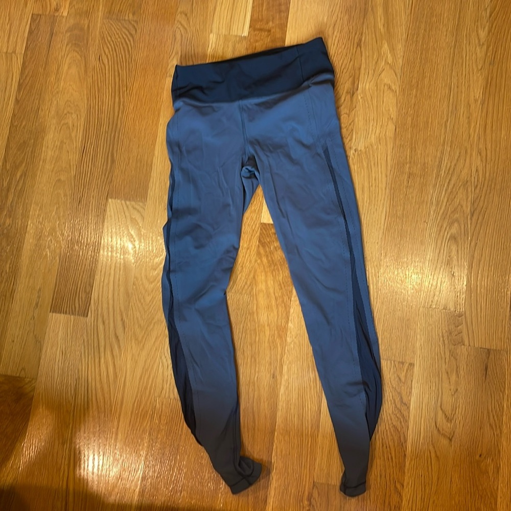 Lululemon Grey leggings with black mesh accents